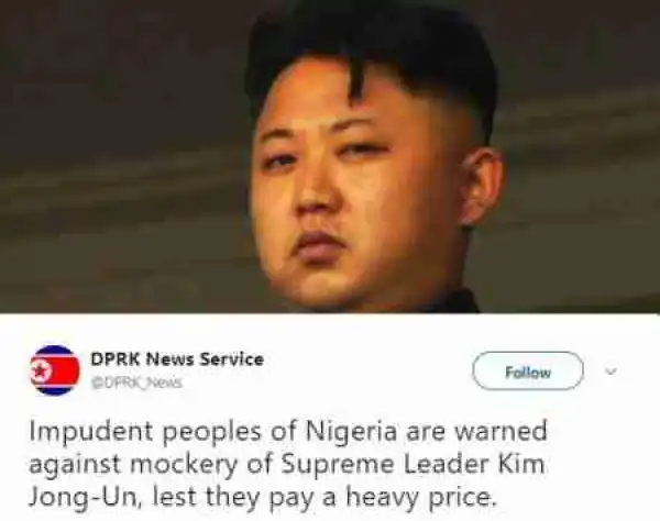 North Korean News Service Warned Nigerians To Stop Mocking Kim Jong-Un Or Else. Nigerians Reply Hilariously